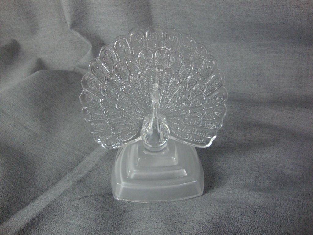 Vintage Cristal D'Arques Lead Crystal Peacock Bird Figurine