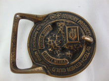 Load image into Gallery viewer, Vintage Doehler Jarvis Tech-Ether Guild Brass Foundry Worker Round Belt Buckle
