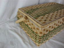 Load image into Gallery viewer, Vintage Penney&#39;s Japan Large Woven Sewing basket with Lid and Swing Handle
