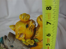 Load image into Gallery viewer, Vintage Taiwan Cast Iron Three Kittens Door Stop
