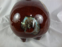 Load image into Gallery viewer, Vintage Hull USA 197 Brown Aqua Drip Glaze Pig Coin Piggy Bank
