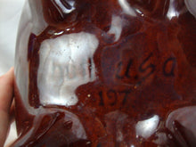 Load image into Gallery viewer, Vintage Hull USA 197 Brown Aqua Drip Glaze Pig Coin Piggy Bank
