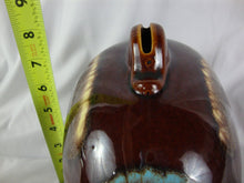 Load image into Gallery viewer, Vintage Hull USA 197 Brown Aqua Drip Glaze Pig Coin Piggy Bank
