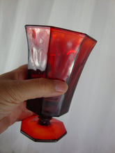 Load image into Gallery viewer, Vintage Independence Octagonal Ruby Red Iced Tea Water Goblet Set of 8
