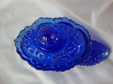 Load image into Gallery viewer, Vintage Cobalt Blue Hobnail Glass Victorian Shoe Slipper with Lid Candy Trinket Dish
