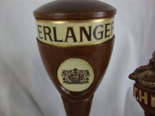 Load image into Gallery viewer, Vintage Schlitz, Erlanger, Budweiser, Miller, Beer Tap Handles (5) Mounted on Wood Board
