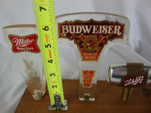 Load image into Gallery viewer, Vintage Schlitz, Erlanger, Budweiser, Miller, Beer Tap Handles (5) Mounted on Wood Board
