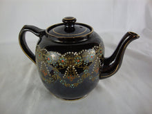 Load image into Gallery viewer, Vintage Sudlow England Brown Handpainted Floral Bead Ceramic Teapot
