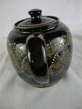 Load image into Gallery viewer, Vintage Sudlow England Brown Handpainted Floral Bead Ceramic Teapot
