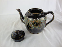 Load image into Gallery viewer, Vintage Sudlow England Brown Handpainted Floral Bead Ceramic Teapot
