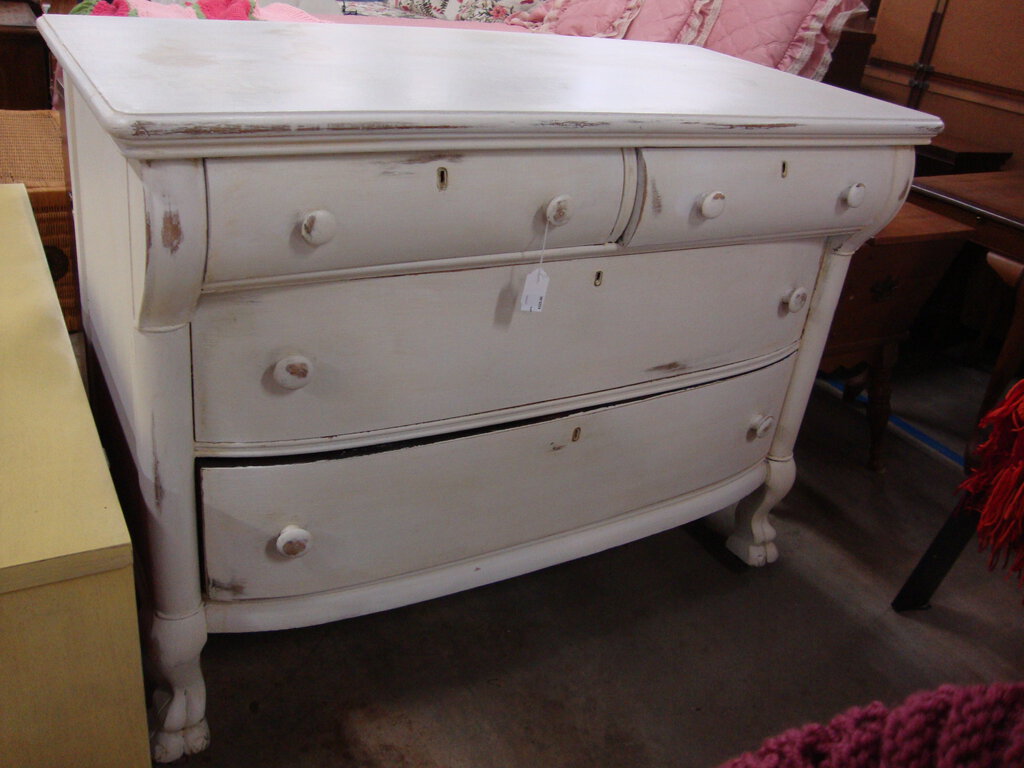 Vintage Empire Painted White 2 over 2 Dresser