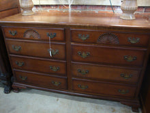 Load image into Gallery viewer, Vintage Leonardo Furniture Mahogany Shell Detail Eight Drawer Dresser
