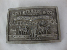 Load image into Gallery viewer, 1976 Bergamot Brass Works Levi Strauss &amp; Co. Metal Belt Buckle
