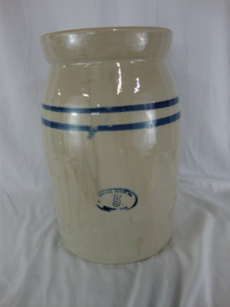 Vintage Marshall Pottery TX 5 Gallon Pottery Butter Churn with Lid