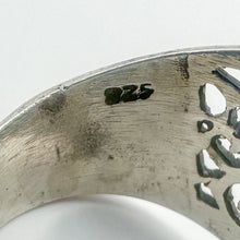 Load image into Gallery viewer, Vintage Sterling Silver Filigree Marcasite Swerve Ring, Size 7
