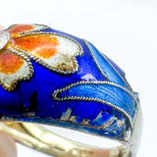 Load image into Gallery viewer, Vintage Chinese Cloisonne Domed Sterling Silver Enamel Flower Ring, Size 7
