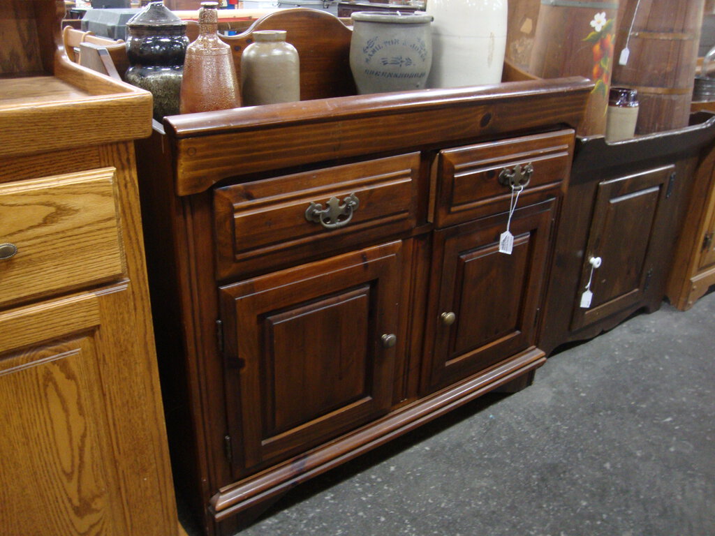 Vintage Young Hinkle Plymouth Pine Dry Sink Storage Cabinet