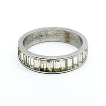 Load image into Gallery viewer, Vintage Sterling Silver Clear Stone Eternity Band Ring, Size 7.75
