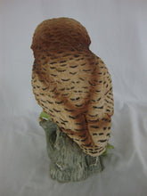 Load image into Gallery viewer, Vintage Andrea by Sadek Porcelain Elf Owl with Berry Leaf Base Figurine
