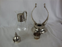 Load image into Gallery viewer, Vintage Clear Glass Coffee Tea Carafe with Silver Tone Warmer Pourer Stand
