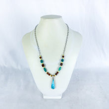 Load image into Gallery viewer, Vintage Sterling Silver Turquoise Teardrop Beaded Pendant Necklace
