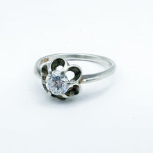 Load image into Gallery viewer, Vintage Avon Sterling Silver Cubic Zirconia Flower Ring, Size 10
