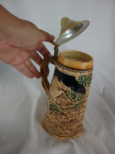 Load image into Gallery viewer, Vintage Japan Bar Cabin Scene Musical Drinking Stein with Lid
