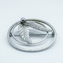 Load image into Gallery viewer, Vintage Van Dell Sterling Silver Leaf in Double Circle Brooch
