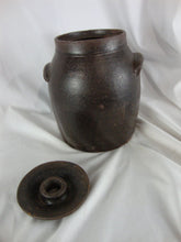 Load image into Gallery viewer, Vintage Folk Art Pottery Brown Small Butter Churn with Lid
