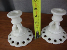 Load image into Gallery viewer, Vintage Westmoreland White Milk Glass Compote Console Bowl and (2) Candleholders Table Set
