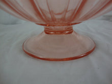 Load image into Gallery viewer, Vintage Heisey Pink Depression Glass Ribbed Pedestal Bowl
