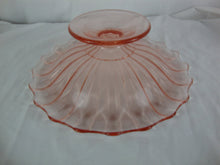 Load image into Gallery viewer, Vintage Heisey Pink Depression Glass Ribbed Pedestal Bowl
