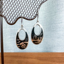 Load image into Gallery viewer, Vintage Sterling Silver Dolphin, Fish, &amp; Palm Tree Dangling Earrings
