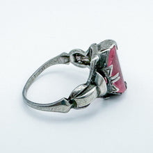 Load image into Gallery viewer, Vintage Sterling Silver Large Pink Stone Ring, Size 6.75
