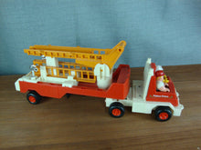 Load image into Gallery viewer, 1978 Fisher Price Husky Helpers Ladder Fire Truck with (2) Fire Fighter Figures
