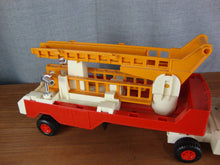 Load image into Gallery viewer, 1978 Fisher Price Husky Helpers Ladder Fire Truck with (2) Fire Fighter Figures
