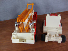 Load image into Gallery viewer, 1978 Fisher Price Husky Helpers Ladder Fire Truck with (2) Fire Fighter Figures
