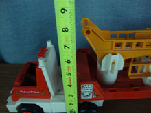 Load image into Gallery viewer, 1978 Fisher Price Husky Helpers Ladder Fire Truck with (2) Fire Fighter Figures
