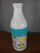 Load image into Gallery viewer, Vintage Carlton Glass White Milk Glass Milk Bottle with City Scene Motif
