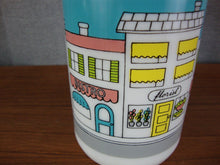 Load image into Gallery viewer, Vintage Carlton Glass White Milk Glass Milk Bottle with City Scene Motif
