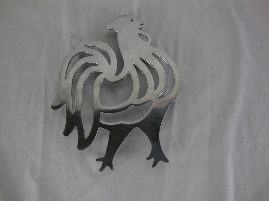 Vintage Aluminum Country Rooster Pot Trivet