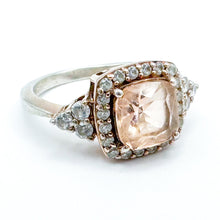 Load image into Gallery viewer, Vintage Rose-Toned Sterling Silver Clear &amp; Champagne Stone Ring, Size 8
