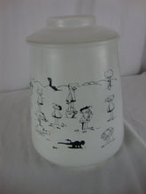 Load image into Gallery viewer, Vintage Grog Johnny Hart Glass Caveman Cookie Jar with Lid
