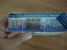 Load image into Gallery viewer, 1998 Fleer Skybox Metal Universe NFL Trading Cards New Sealed Box 200 Card Total
