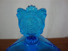 Load image into Gallery viewer, Vintage Imperial Glass Zodiac Signs Colonial Blue Pedestal Candy Dish with Lid
