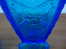 Load image into Gallery viewer, Vintage Imperial Glass Zodiac Signs Colonial Blue Pedestal Candy Dish with Lid
