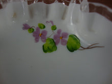 Load image into Gallery viewer, Fenton Silver Crested Violets in the Snow Footed Compote Bowl Dish
