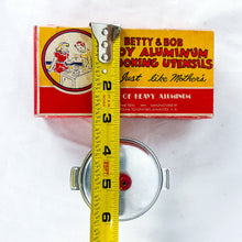 Load image into Gallery viewer, 1940&#39;s Betty &amp; Bob Toy Cooking Utensil&#39;s Aluminum Dutch Oven with
