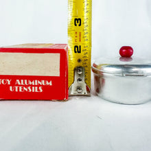 Load image into Gallery viewer, 1940&#39;s Betty &amp; Bob Toy Cooking Utensil&#39;s Aluminum Dutch Oven with
