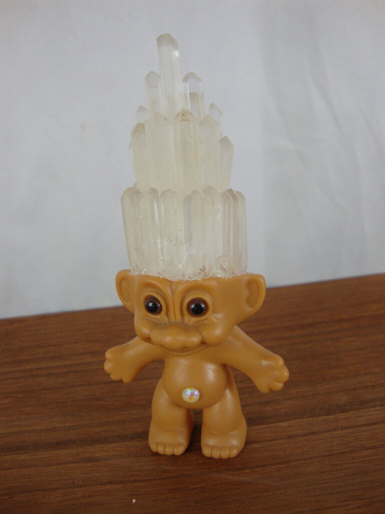 Vintage Crystal Treasure Small Troll Frosted Crystals